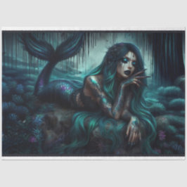 Gótico Sereia Papel de Tecido Noturno