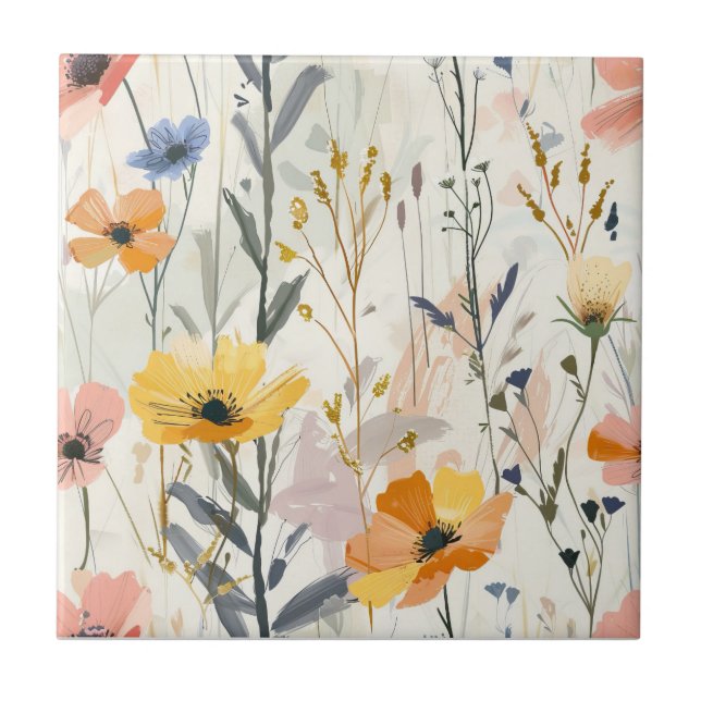 Gouache Meadow Flowers Padrão (Frente)