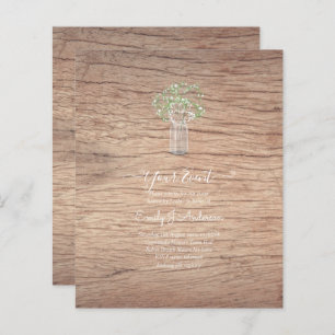 GPE Gypsophila Mason Jar moderno casamento mínimo