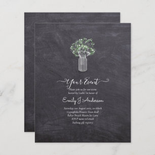 GPE Gypsophila Mason Jar moderno casamento mínimo