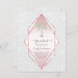 GPE Gypsophila Mason Jar moderno casamento mínimo