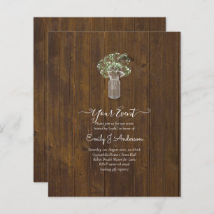 GPE Gypsophila Mason Jar moderno casamento mínimo