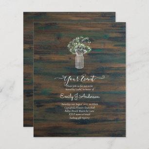 GPE Gypsophila Mason Jar moderno casamento mínimo