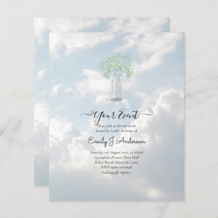 GPE Gypsophila Mason Jar moderno casamento mínimo