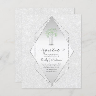 GPE Gypsophila Mason Jar moderno casamento mínimo