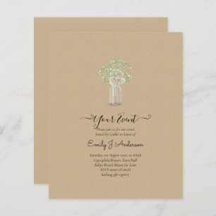 GPE Gypsophila Mason Jar moderno casamento mínimo