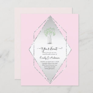 GPE Gypsophila Mason Jar moderno casamento mínimo