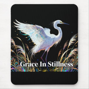 "Graça Na Quietude" Mouse Pad de Garça Fantasia