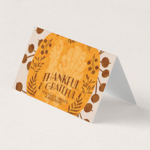 Graças à Turquia Pumpkin Tent Card