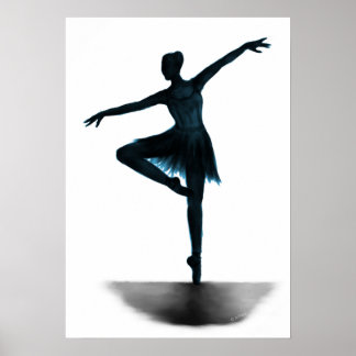 "Grace" bailarina poster - azul
