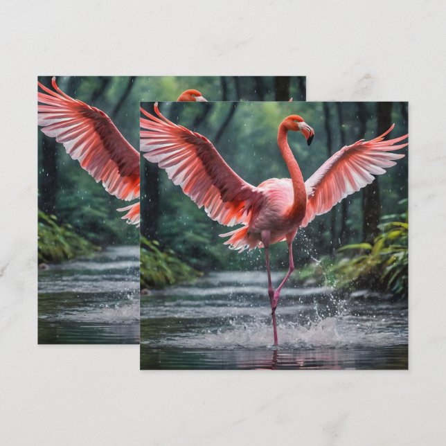 Grace em Voo: O Riverdance dos Flamingos Rosa (Frente/Verso)