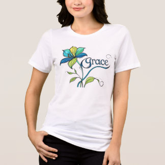 Grace in Bloom" – Inspirational Floral Art Tee