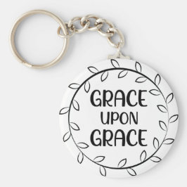 Grace On Grace Button Chaveiro