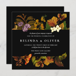 Grace Vintage Dark Square Casamento Convites