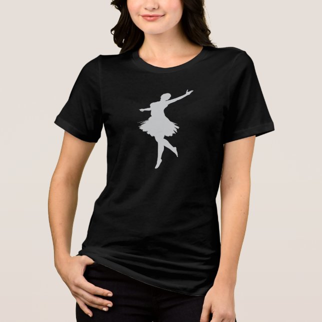 Graceful Ballerina Silhouette Tee para Mulheres (Frente)