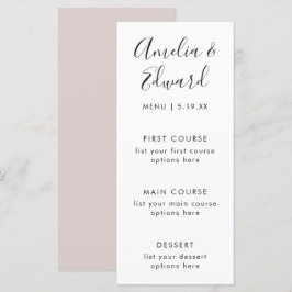 Graceful Delicate Blush Menu Card