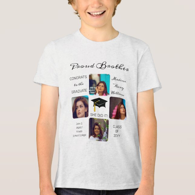 Grad Cap Múltipla Foto Grad Lembrança Irmão (Frente)