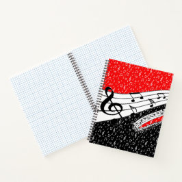 grade de tema musical vermelho e preto