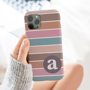Grades do Groovy Stripes Monograma Pastel de Trend