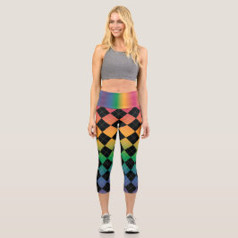 Gradient Argyle - Leggings do Arco-Íris