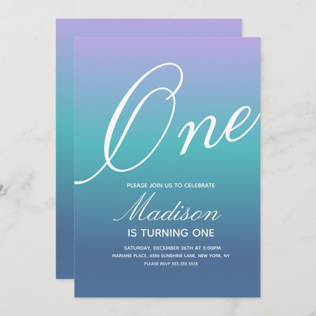 Gradiente Arco-Íris Qualquer Convite Colorido por  (Frente/Verso)