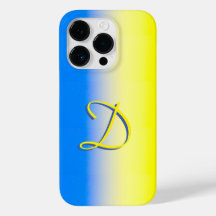 Gradiente azul e amarelo Ucrânia Monograma inspira