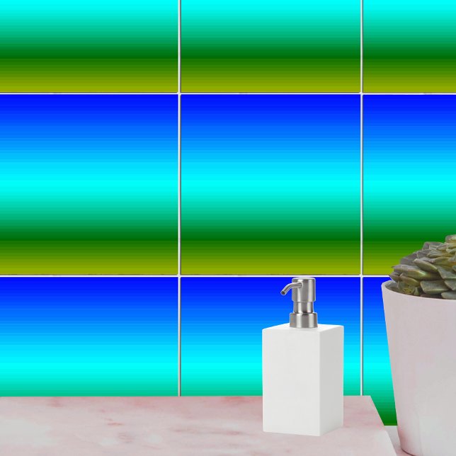 Gradiente Azul e Verde do Mar e do Céu (Sea and Sky Blue and Green Gradient Tile)