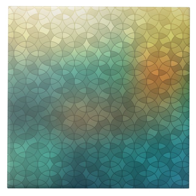 Gradiente círculos verdes amarelos padrão geométri (Frente)