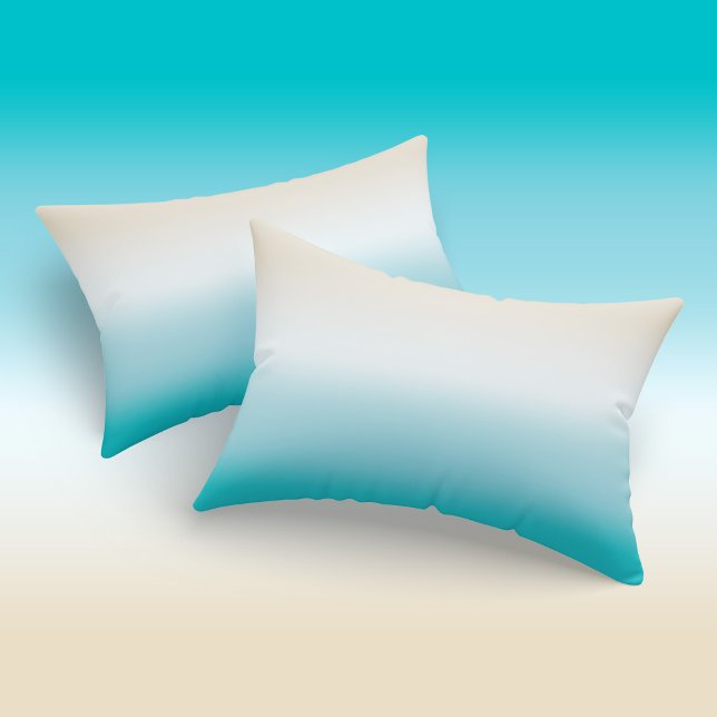 Gradiente de Turquesa Branca de Areia de Ombre (Ombre Beach Sand White Turquoise Gradient Pillow Case)