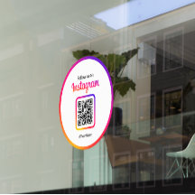 Gradiente do Código QR de 12" Siga-nos no Instagra