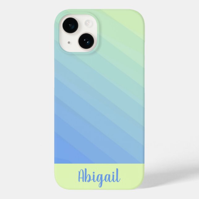 Gradiente Ombre Azul Verde Amarelo Personalizado  (Verso)