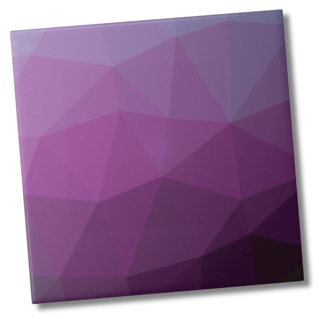Gradiente Roxo Geométrico Moderno (Stylish Modern Geometric Ombre Purple Gradient Ceramic Tile)