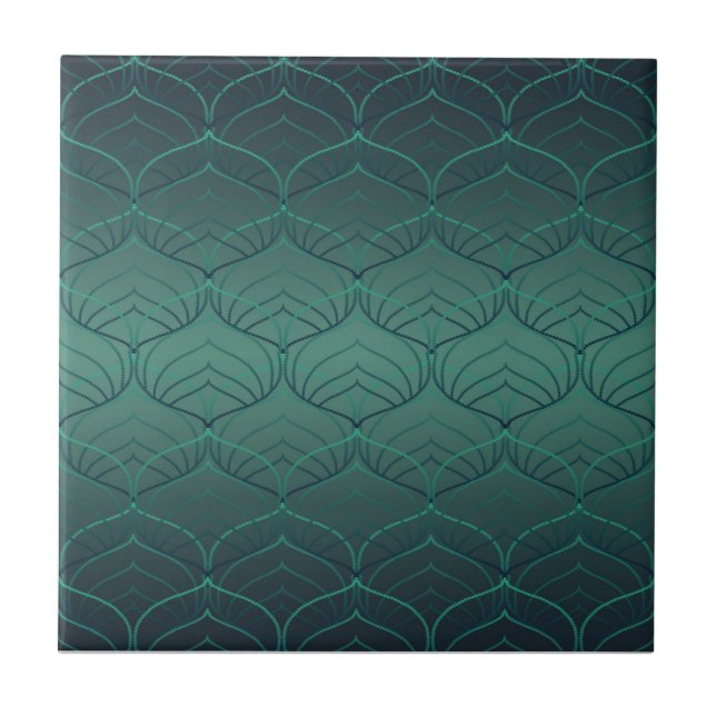 Gradiente verde em estilo art déco. (Frente)