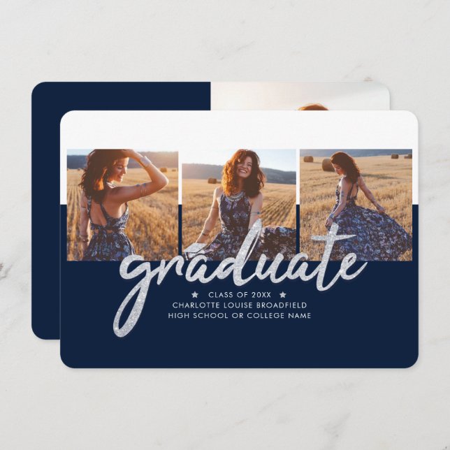 Graduação 2025 Fotos Marinho Anúncio Azul (Frente/Verso)