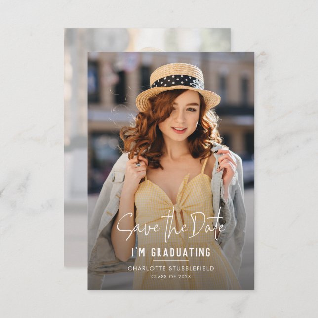 Graduação 2025 Fotos Salvem o Anúncio de Data (Frente/Verso)