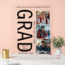 Graduação 3 fotos colagem simples Símbolo acrílico