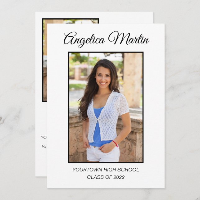 Graduação Branca 3 Foto Classe 20XX (Frente/Verso)