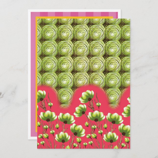 Graduação, Cartões de Anúncio de Casamento e Movim (Frente/Verso)