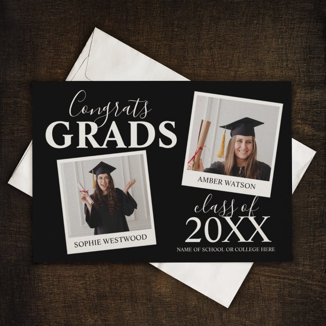 Graduação Conjunta | Convite de 2 Fotos (Criador carregado)