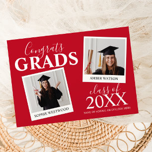 Graduação Conjunta   Convite de 2 Fotos