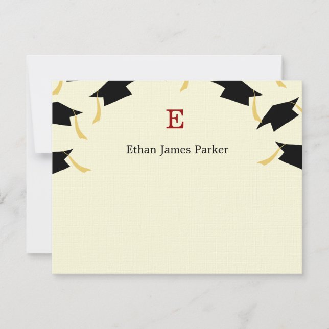 Graduação De Bonés Voadores Obrigado Cartões (Frente)