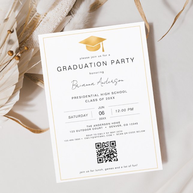 Graduação de Código QR Dourado Minimalista Clássic (Criador carregado)