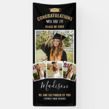 Graduação de Colagem de Fotos Moderna Na moda Blac