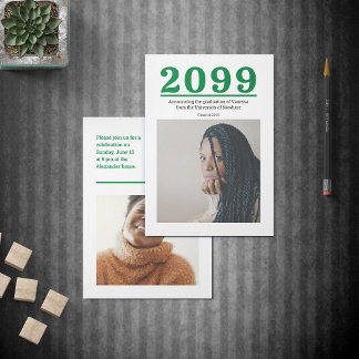 Graduação de duas fotos com grandes números verdes