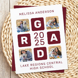 Graduação de Foto Burgundy 4 com Formando Único de