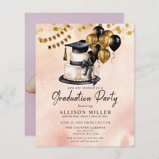 Graduação de Foto de Celebração de Graduação de Or (Frente/Verso)