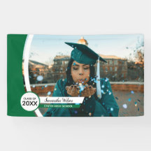 Graduação de Foto de Quadro Curvo Verde