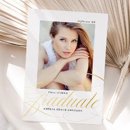 Graduação de Foto de Script Dourado Elegante