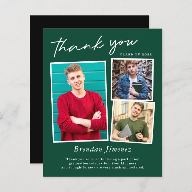 Graduação de Foto do Green White Script 3 Muito Ob (Frente/Verso)