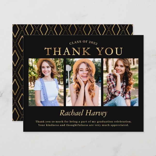 Graduação de Foto Dourada 3 Preto do Orçamento Obr (Frente/Verso)